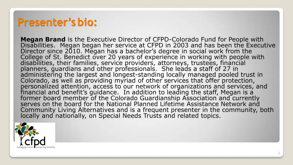 presenter s bio