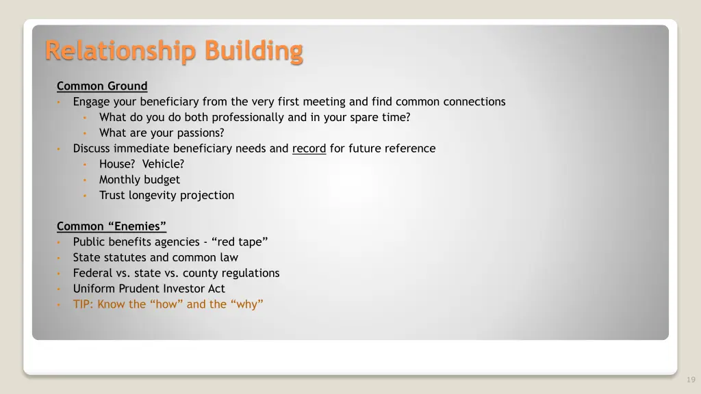 relationship building
