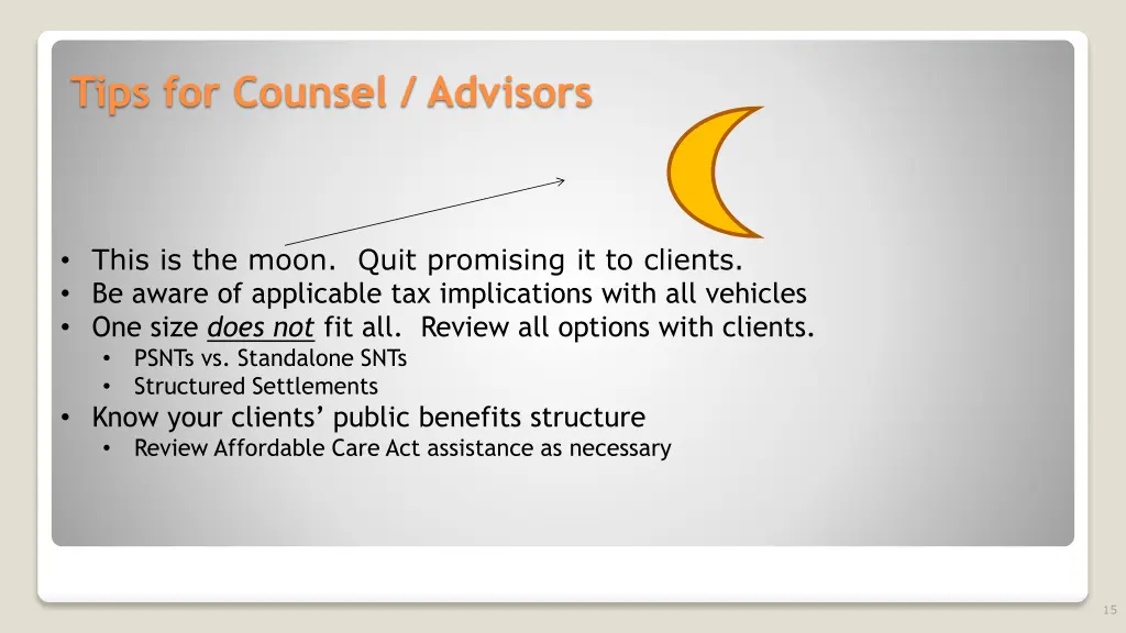 tips for counsel advisors