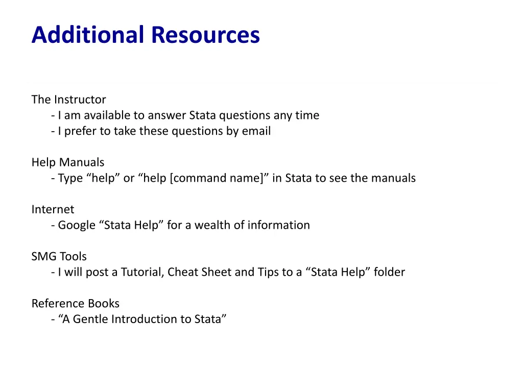 additional resources