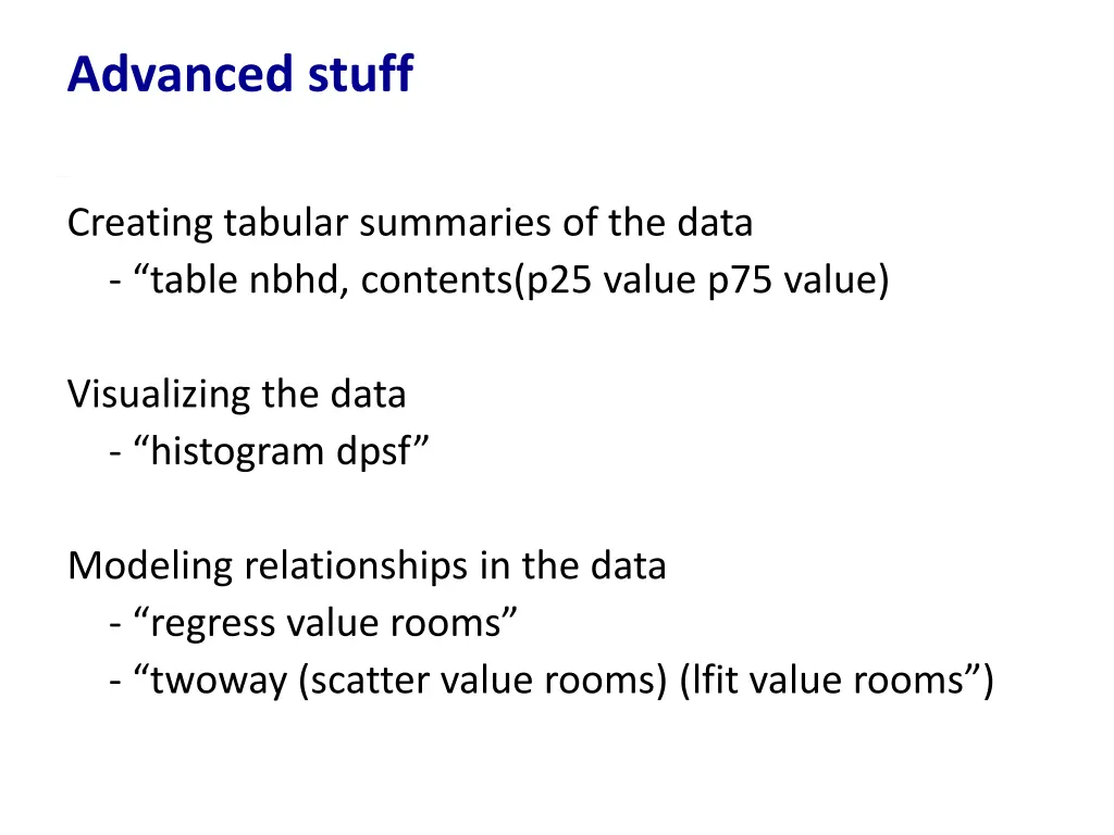 advanced stuff