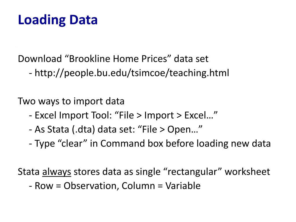 loading data