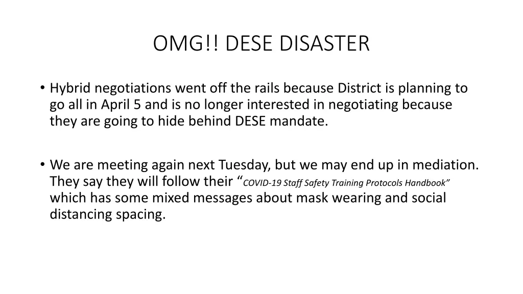 omg dese disaster