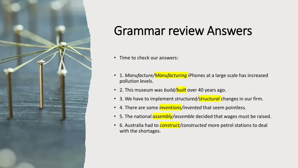 grammar review answers grammar review answers