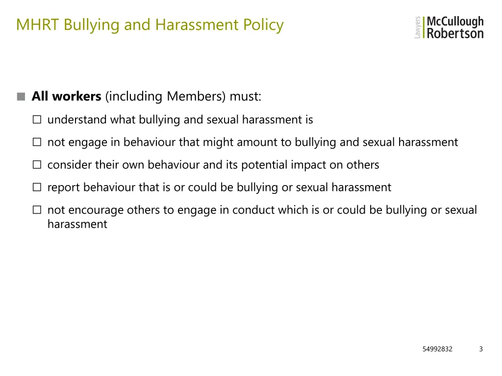 mhrt bullying and harassment policy