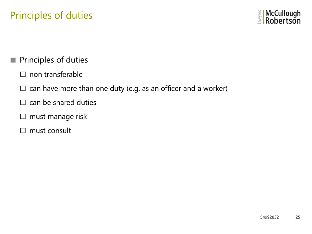 principles of duties