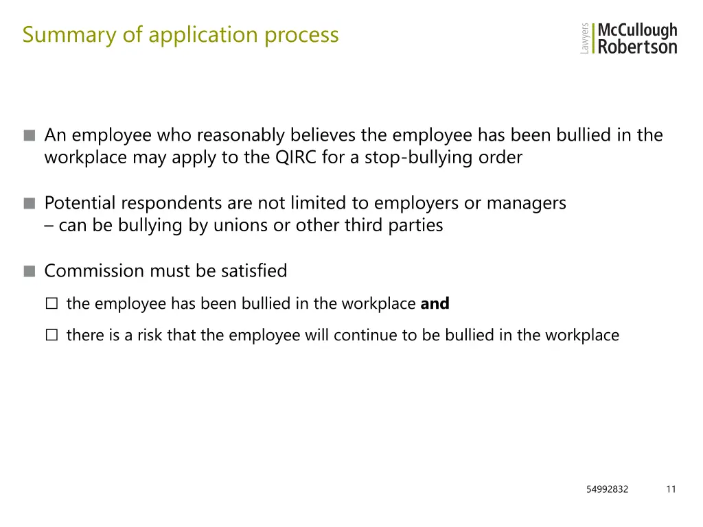 summary of application process