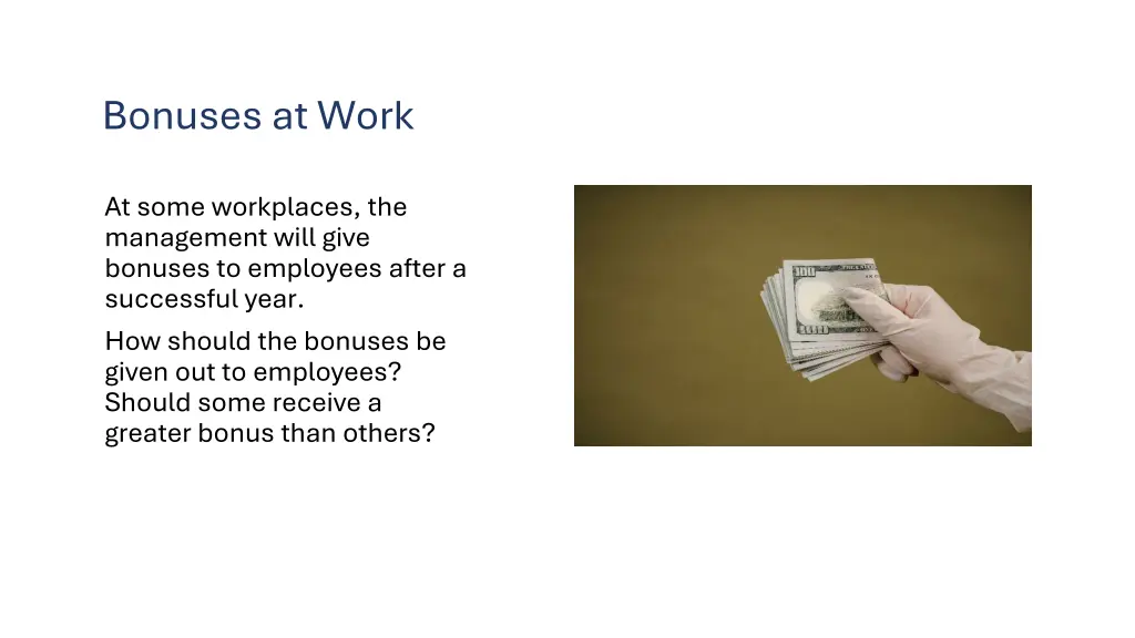 bonuses at work