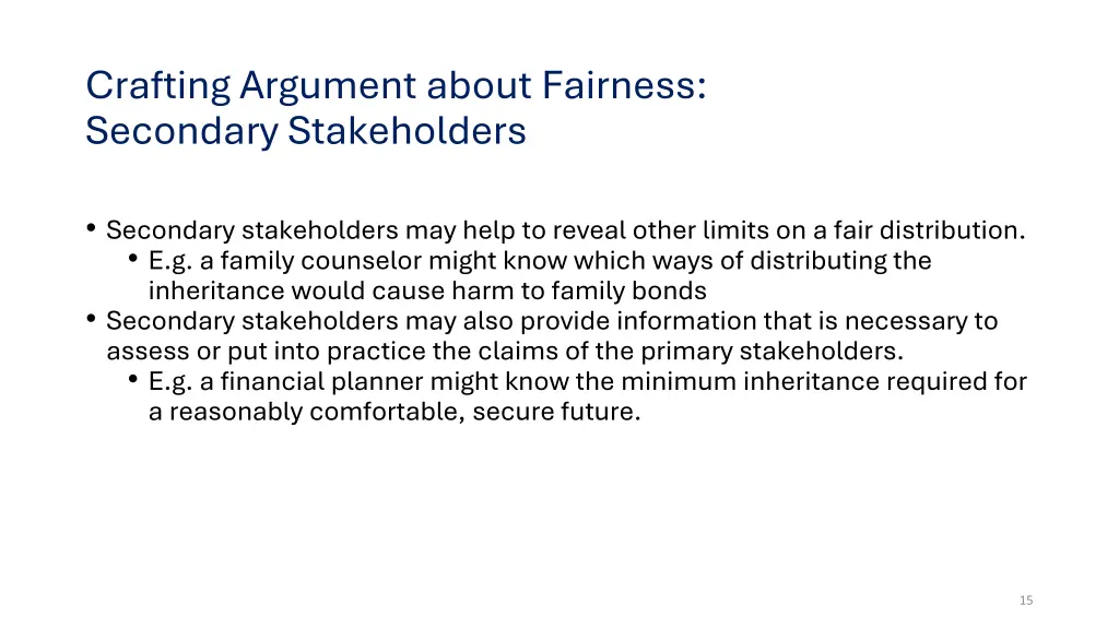 crafting argument about fairness secondary 1