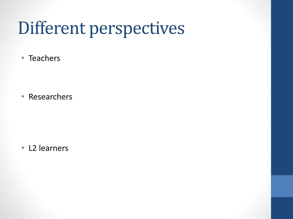 different perspectives