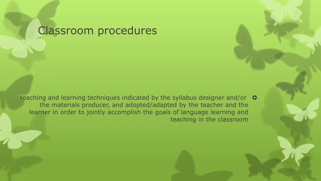 classroom procedures