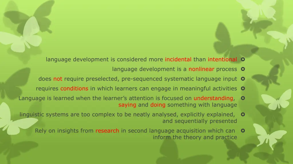 language development is considered more