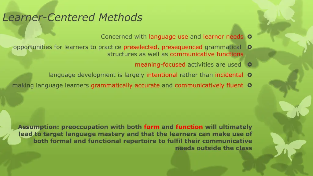 learner centered methods