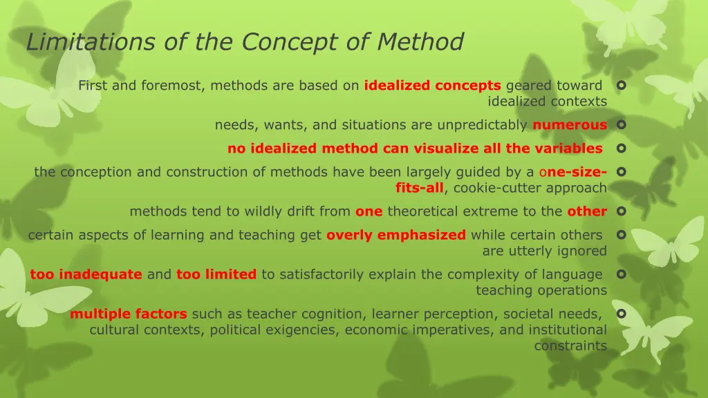 limitations of the concept of method