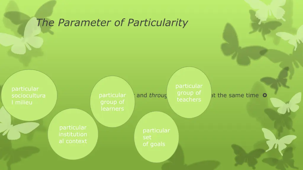 the parameter of particularity