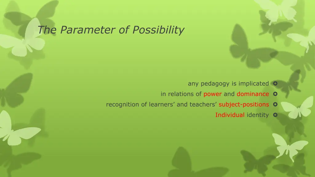 the parameter of possibility