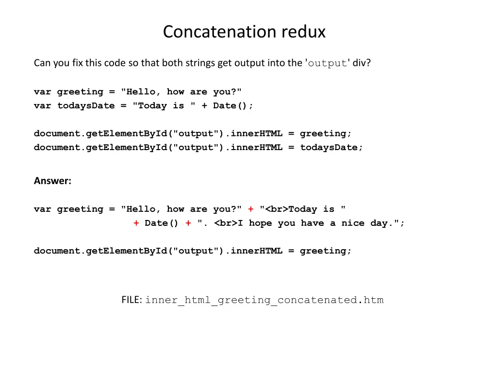 concatenation redux