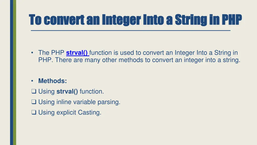 to convert an integer into a string