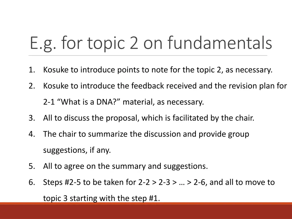 e g for topic 2 on fundamentals