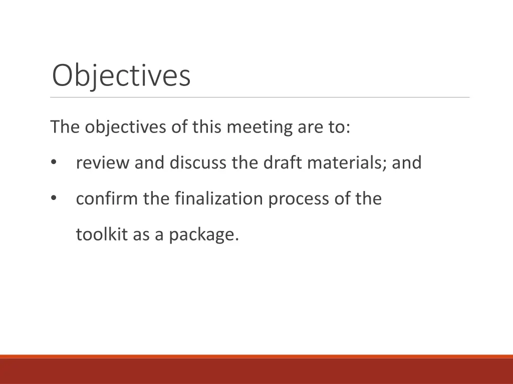 objectives
