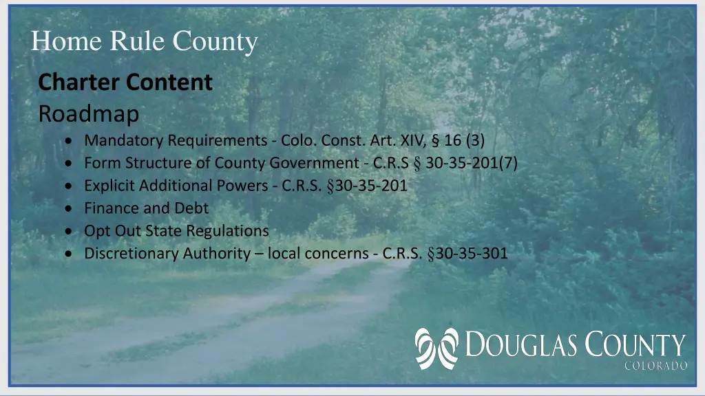 home rule county charter content roadmap