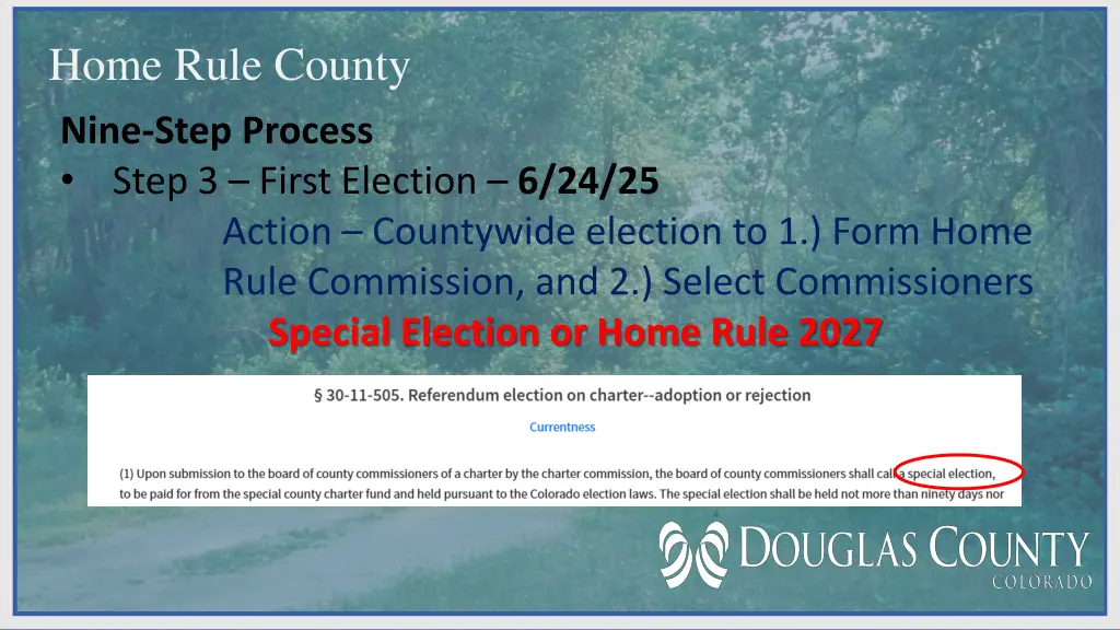 home rule county nine step process step 3 first