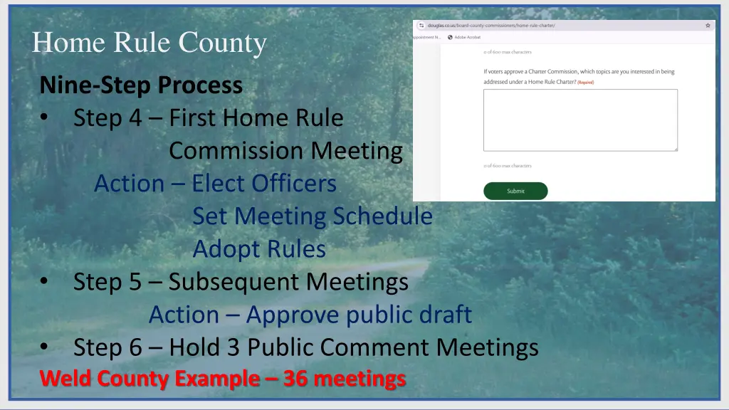 home rule county nine step process step 4 first