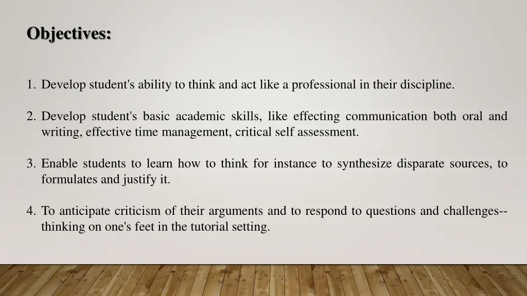 objectives