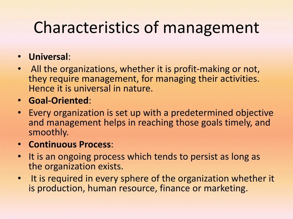 characteristics of management 1