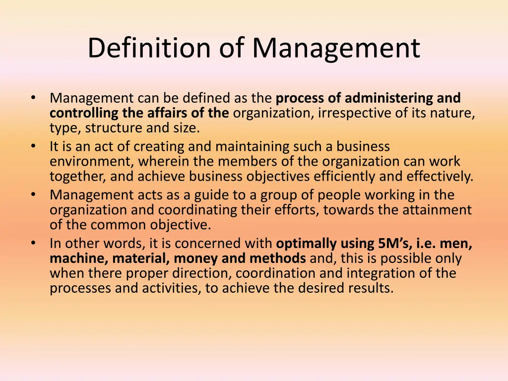 definition of management