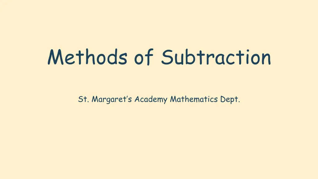methods of subtraction