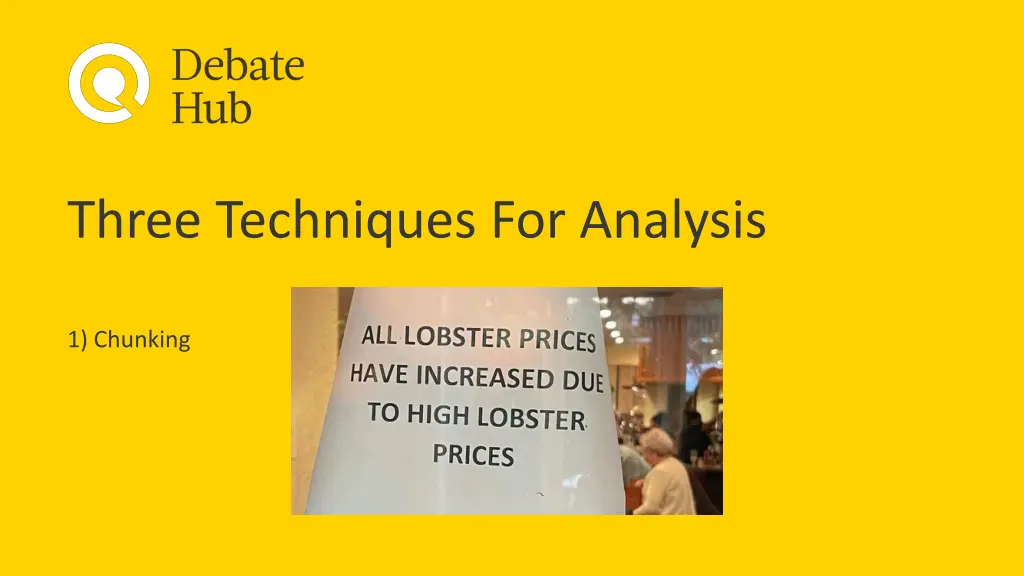 three techniques for analysis