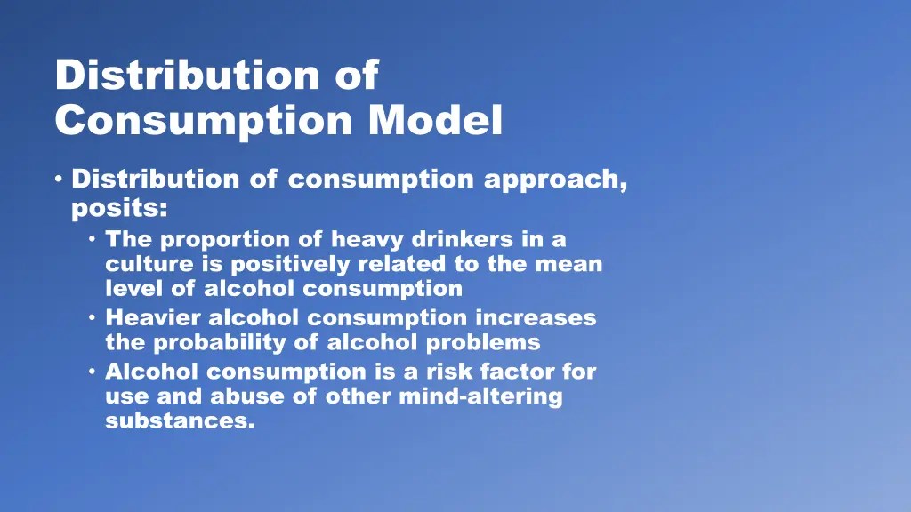 distribution of consumption model distribution