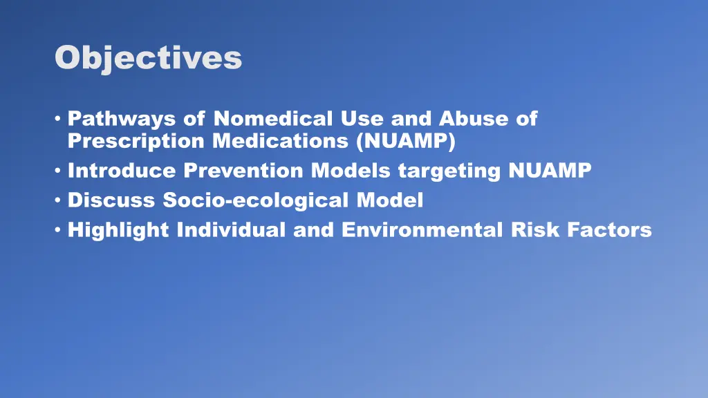 objectives