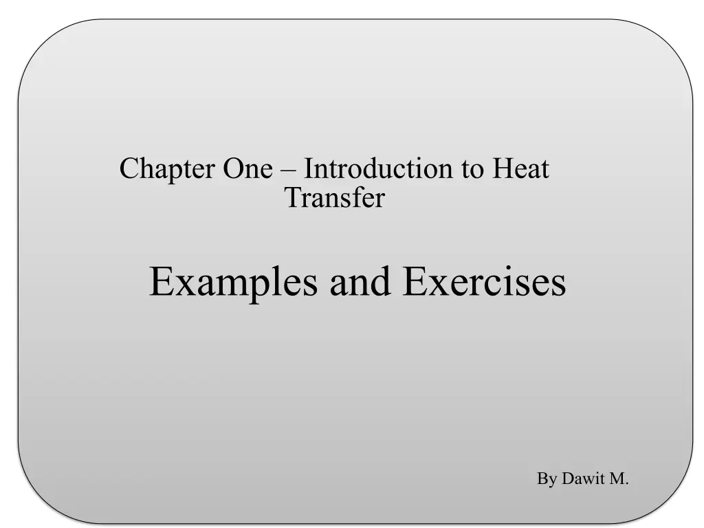 chapter one introduction to heat transfer