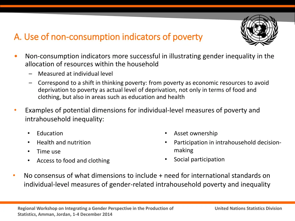 a use of non a use of non consumption indicators