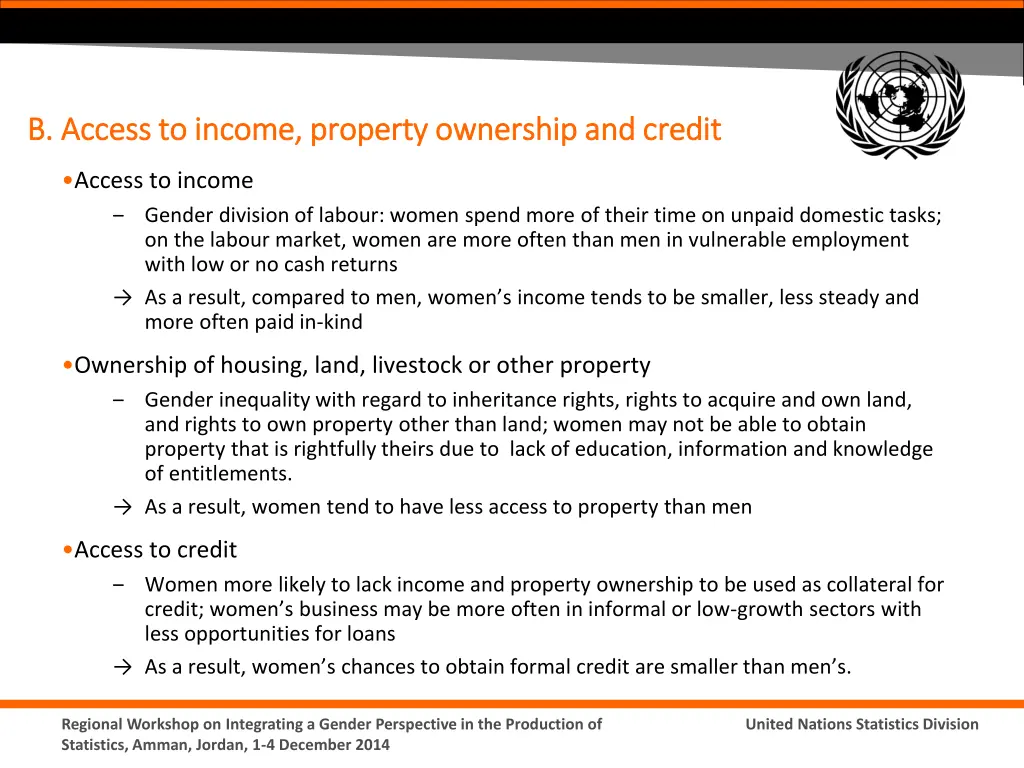 b access to income property ownership and credit