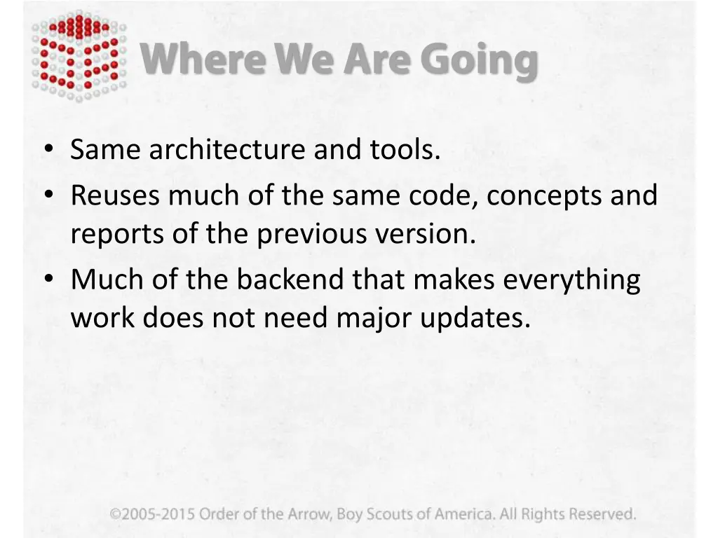 same architecture and tools reuses much