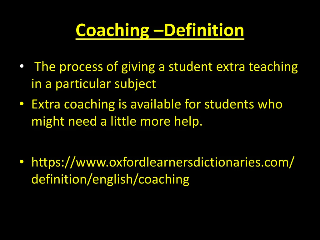 coaching definition