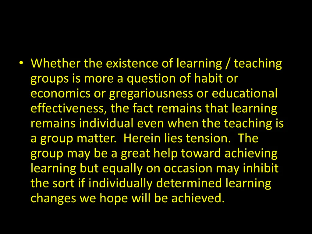 whether the existence of learning teaching groups