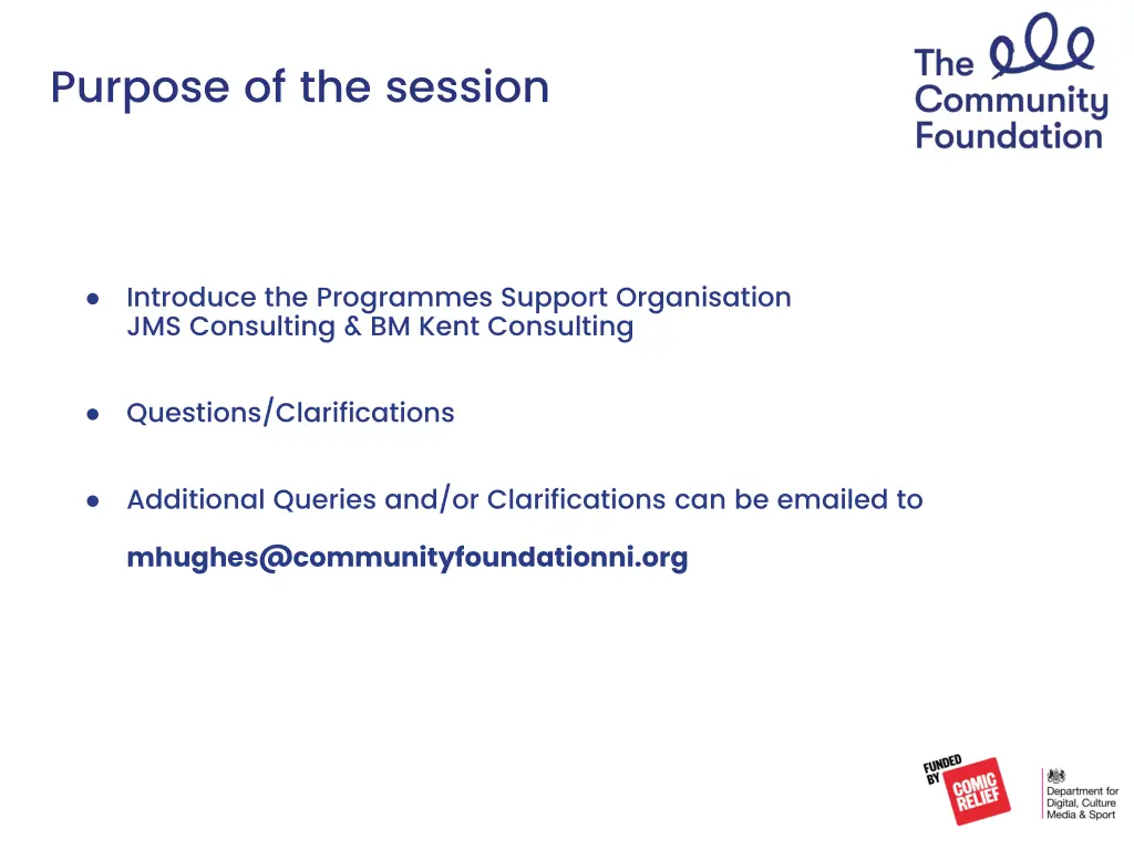 purpose of the session