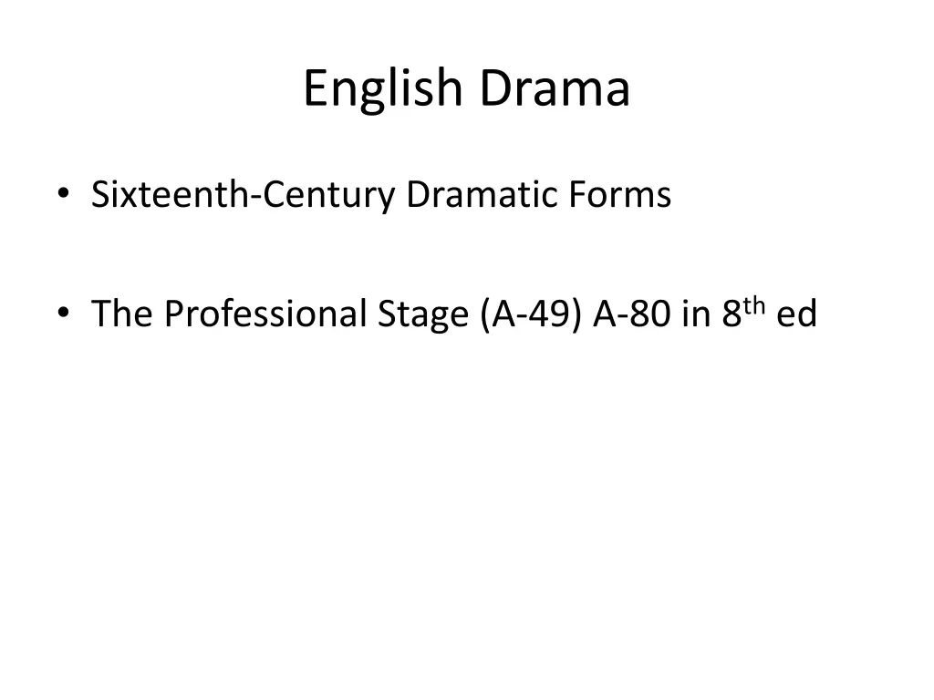 english drama 1