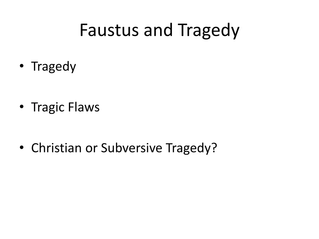 faustus and tragedy