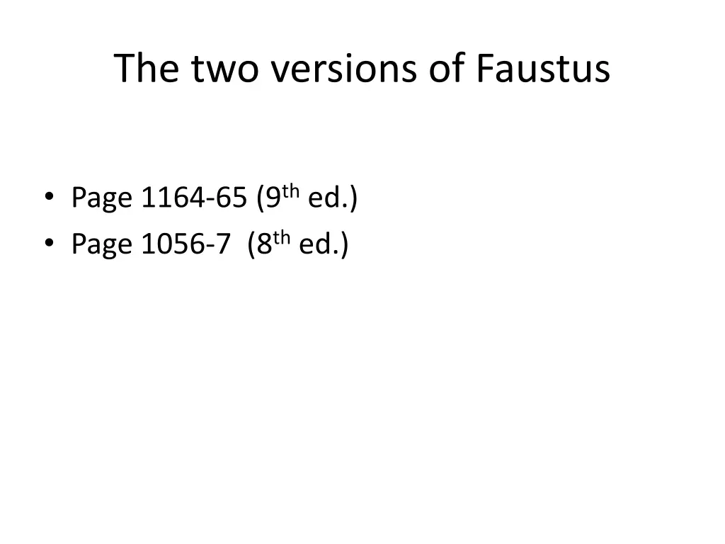 the two versions of faustus