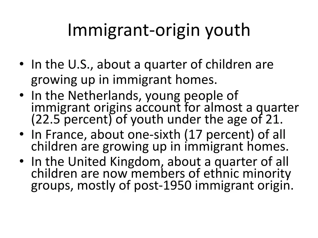 immigrant origin youth