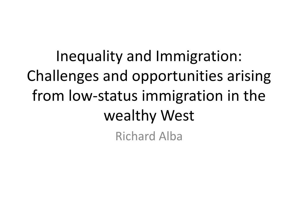 inequality and immigration challenges