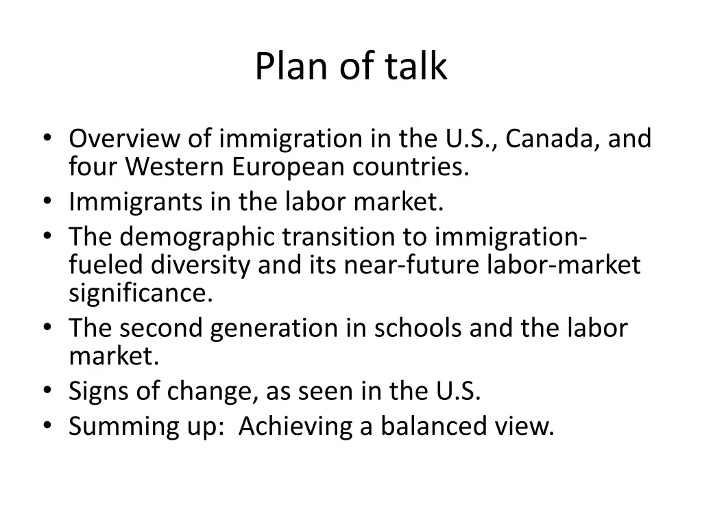 plan of talk