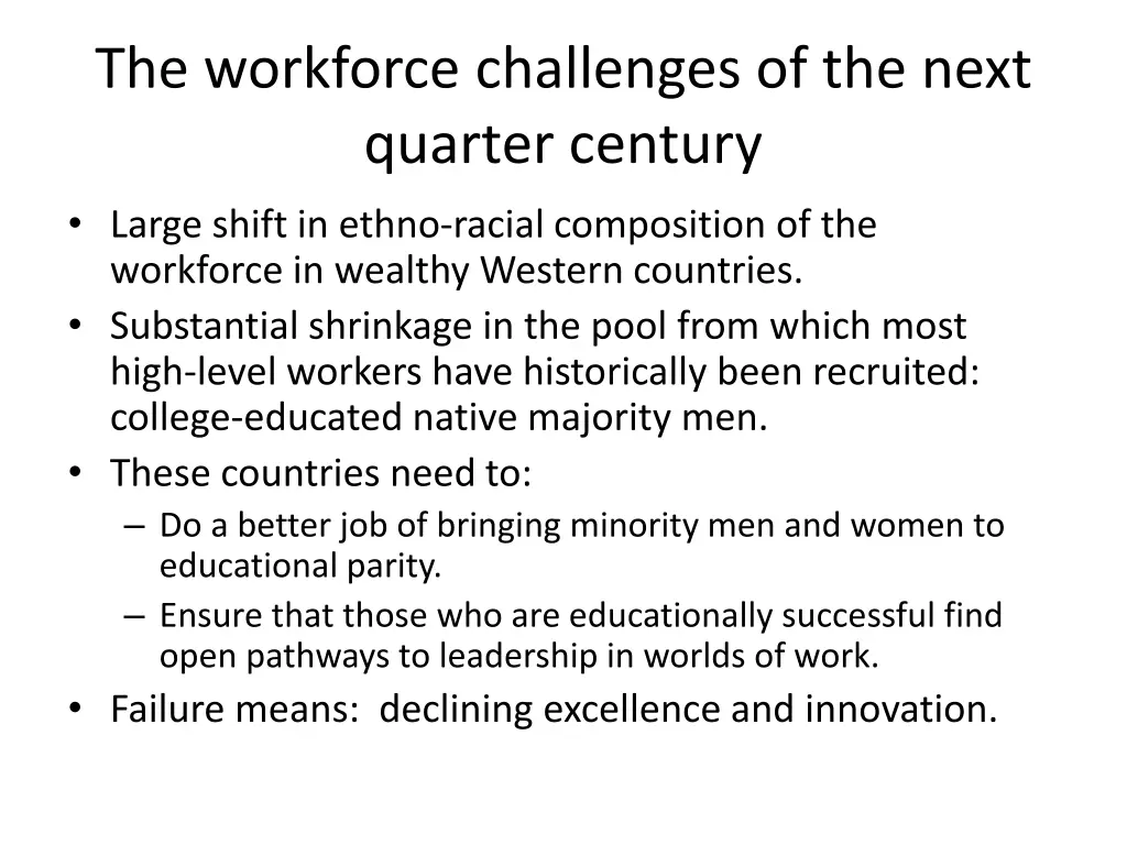 the workforce challenges of the next quarter