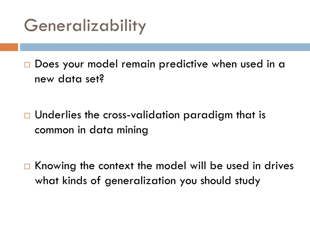generalizability