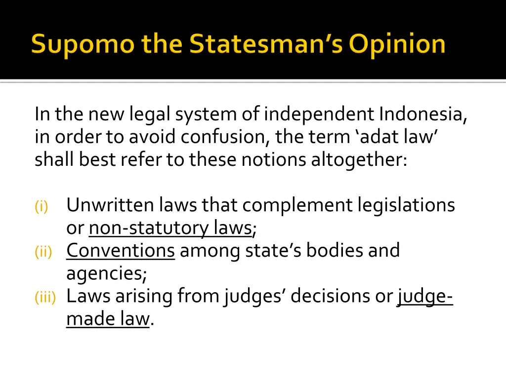 in the new legal system of independent indonesia